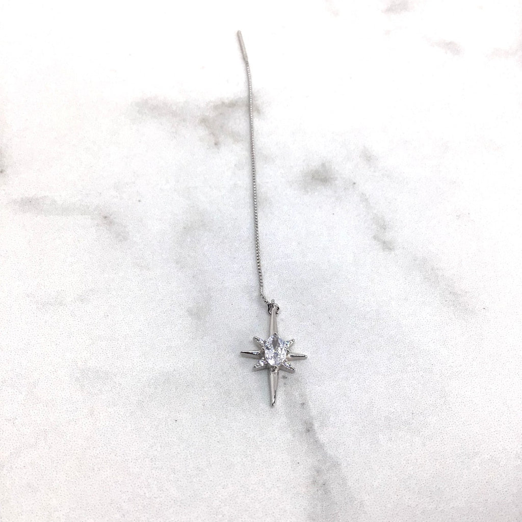 North Star ear threader sterling silver