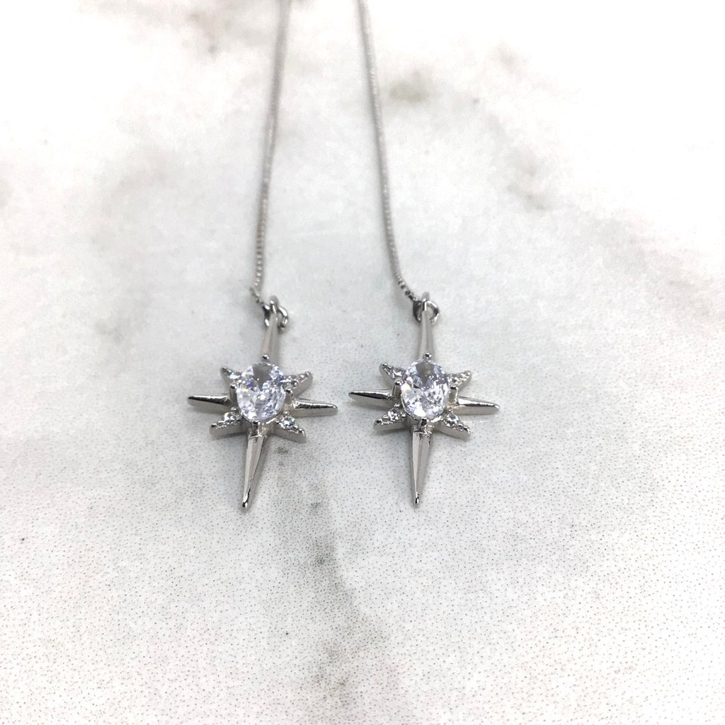 North Star ear threader sterling silver