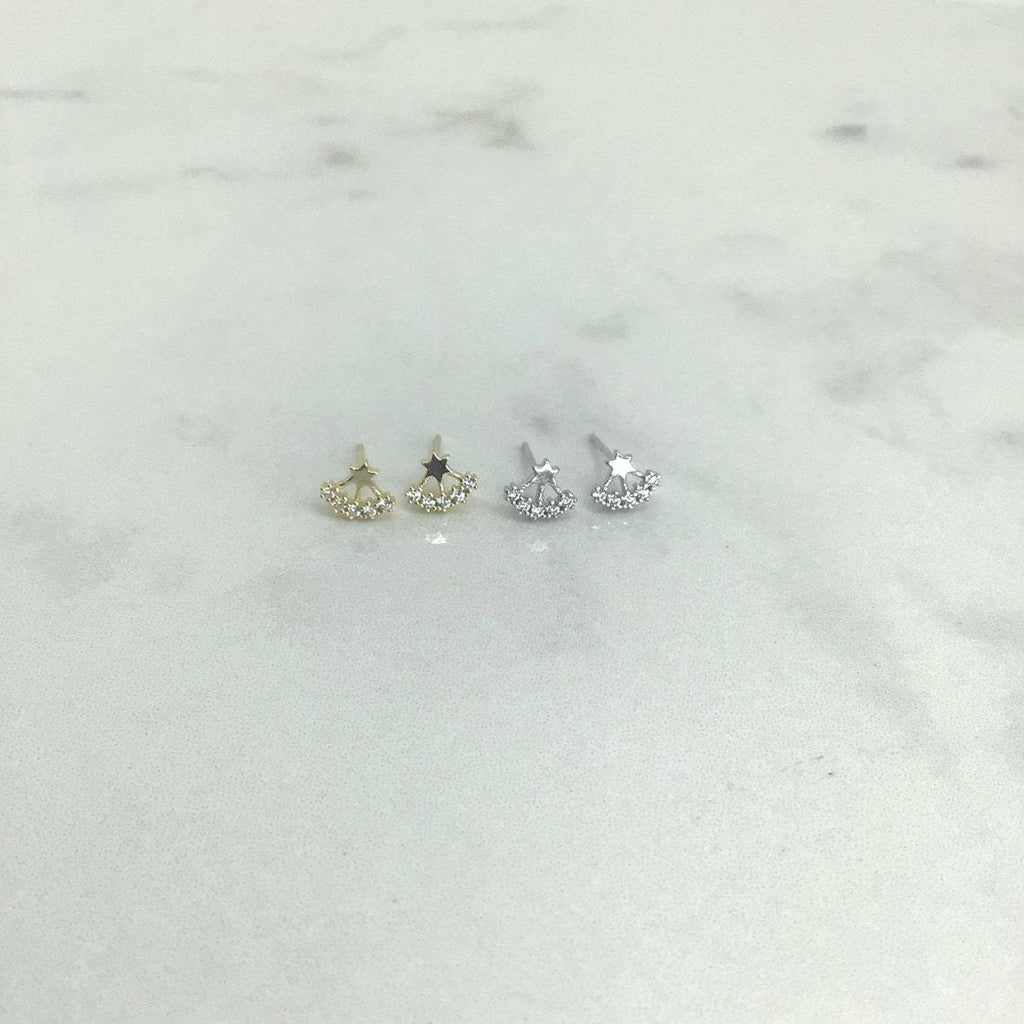 Tiny star stud earring sterling silver
