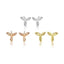 tiny leaf stud earrings sterling silver