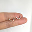Opal & CZ tiny climber stud earrings