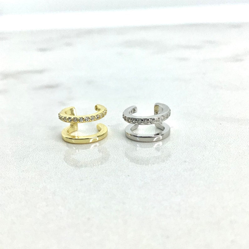 Double bend ear cuff sterling silver