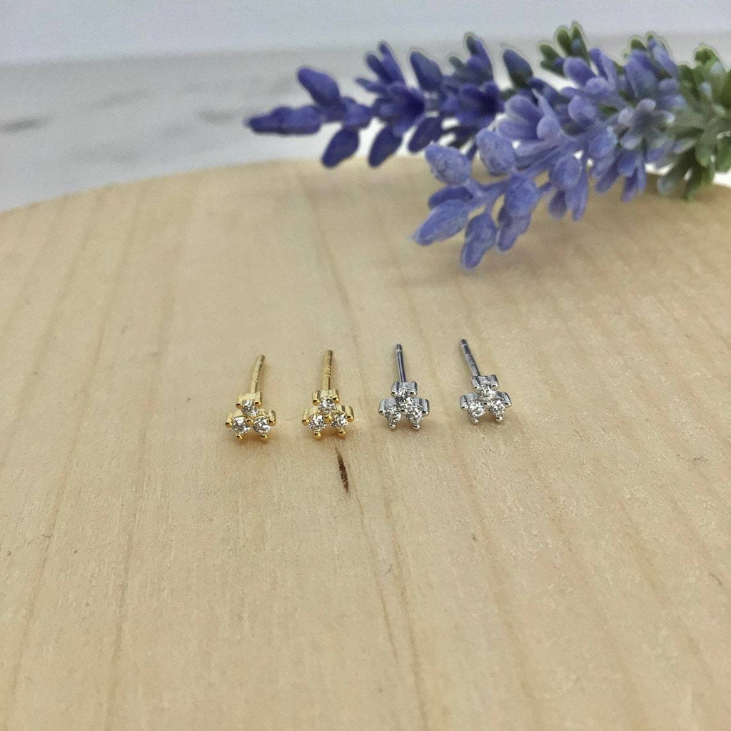 Tiny onyx stud earring sterling silver