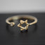 Silver Star of David Ring with Single Crystal CZ