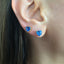 Sapphire heart stud earring sterling silver