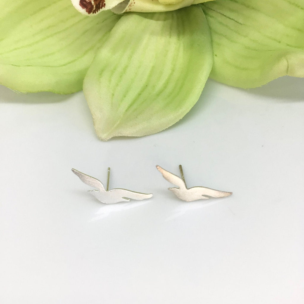Bird stud sterling silver earrings