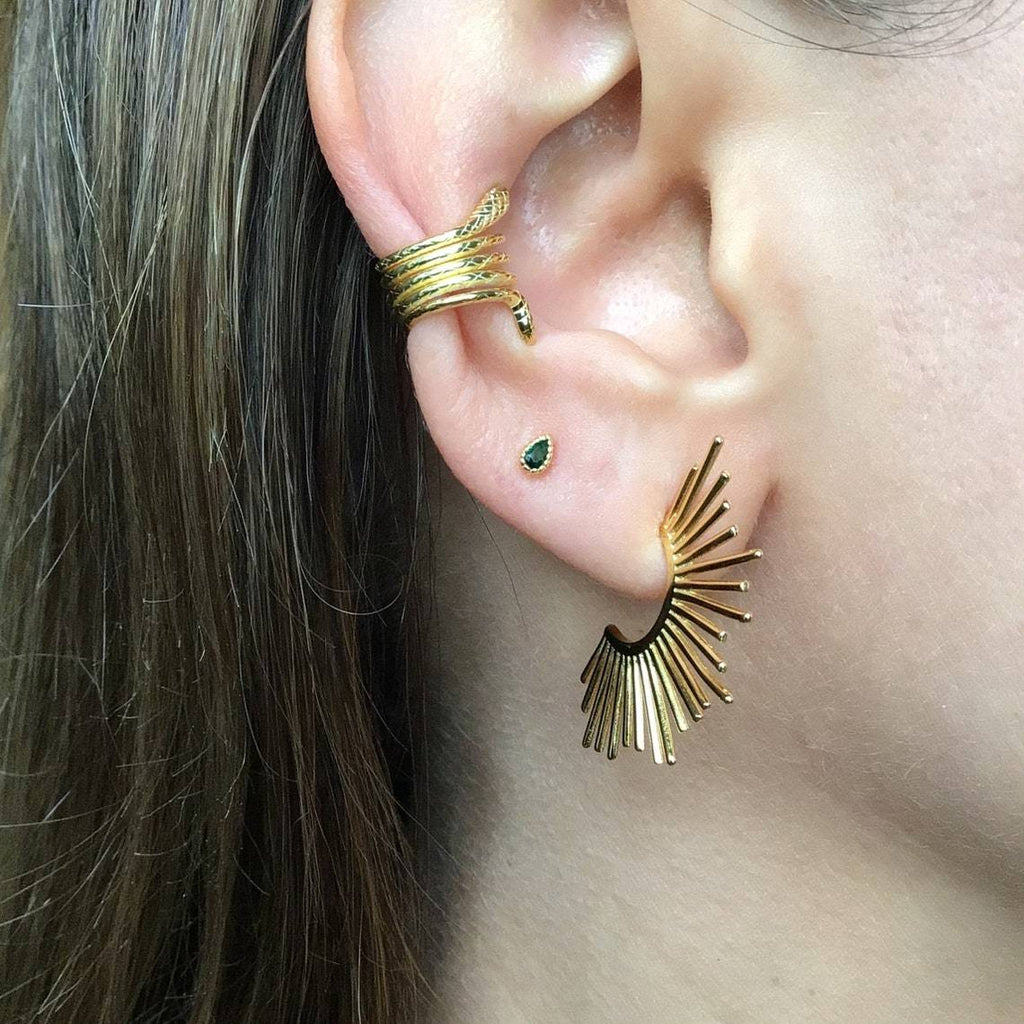 Teeny tiny teardrop sterling silver stud earrings