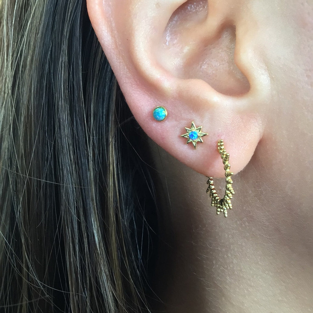 Opal North Star stud earring sterling silver