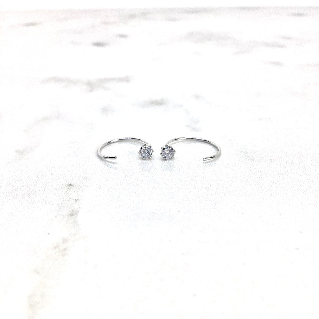 Open hoop earring sterling silver