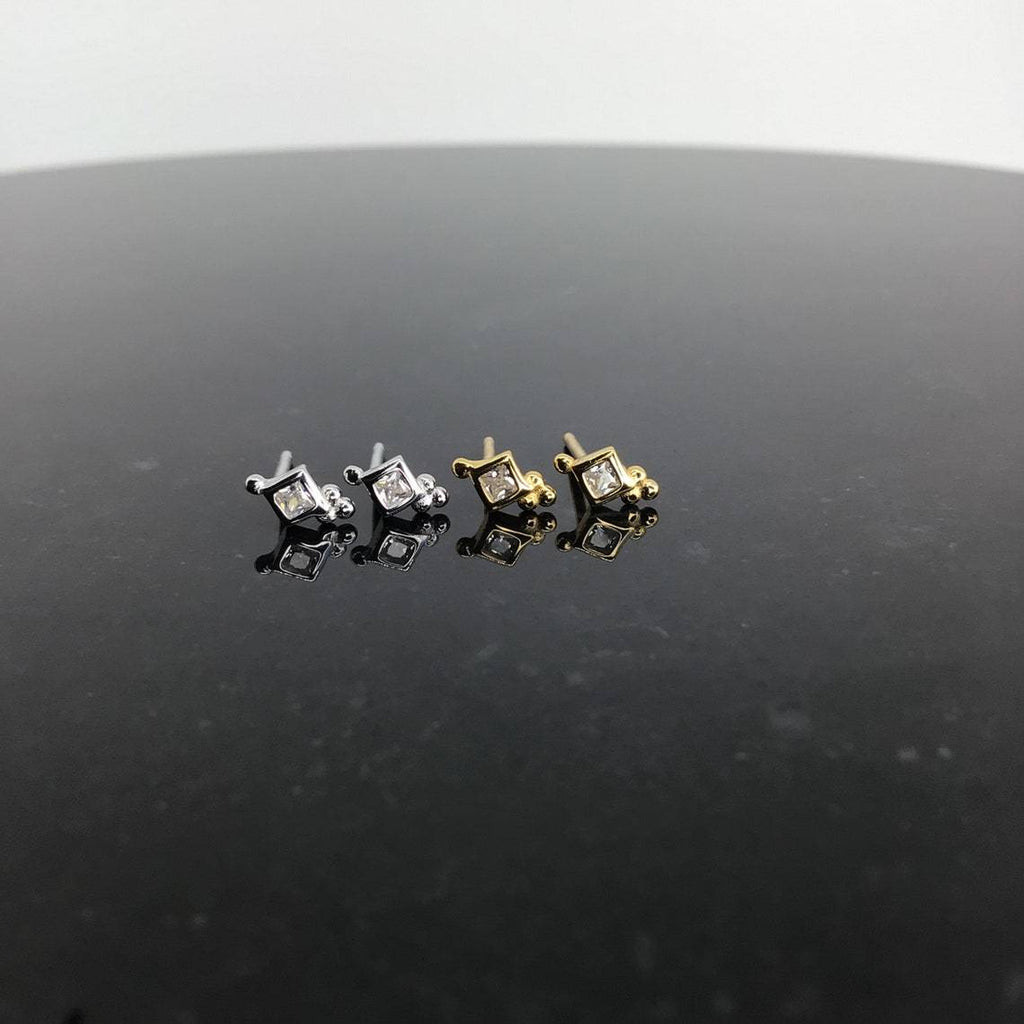 Tiny stud earring sterling silver