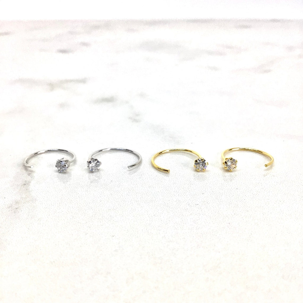 Open hoop earring sterling silver