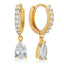 Bezel Drop Small Hoop Earrings