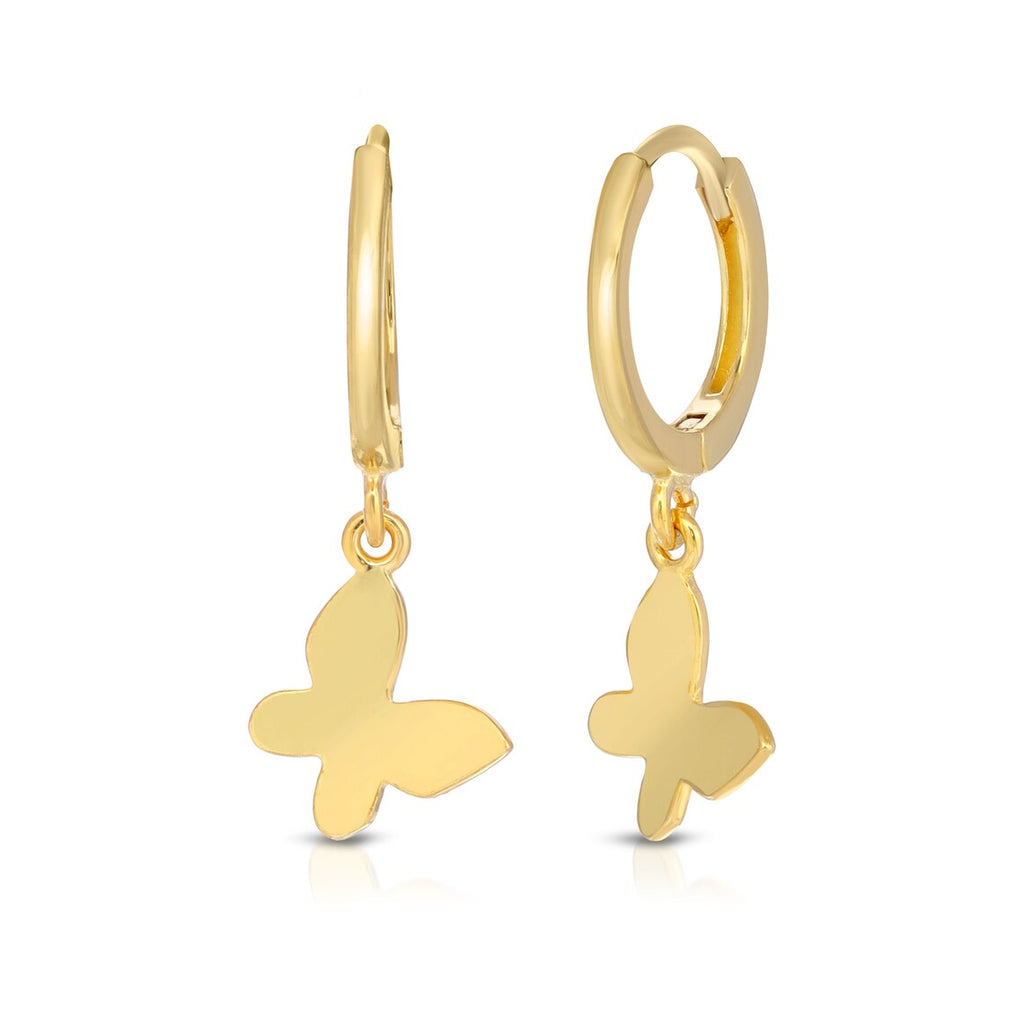 Butterfly hoop earrings