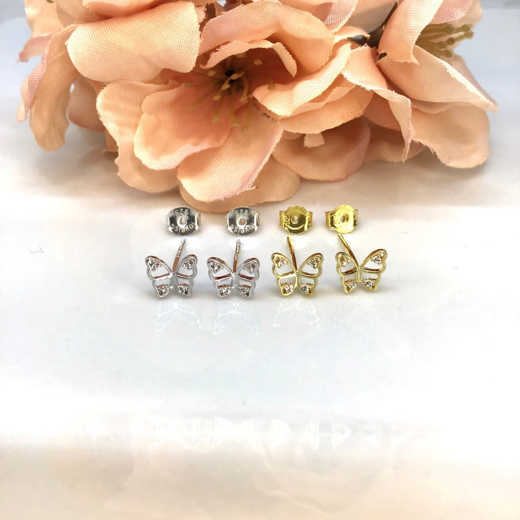 Butterfly stud earring sterling silver