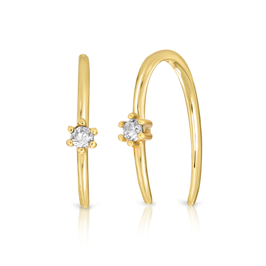 Tiny semi Hoop Earring in Sterling Silver
