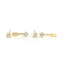 Ear jacket stud earring sterling silver