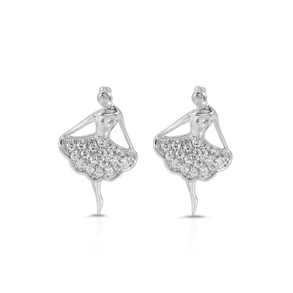 Graceful Ballerina Dancer Stud Earrings