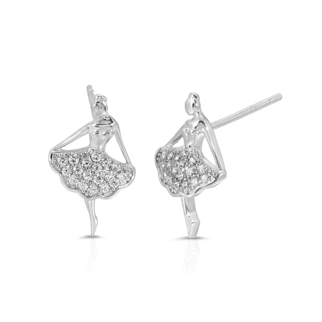 Graceful Ballerina Dancer Stud Earrings