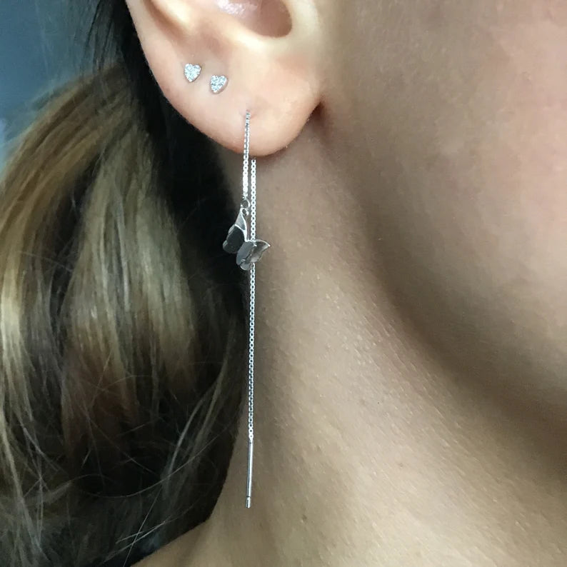 Sterling Silver Butterfly Ear Threader