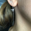 Sterling silver paper crane drop ear threader earring