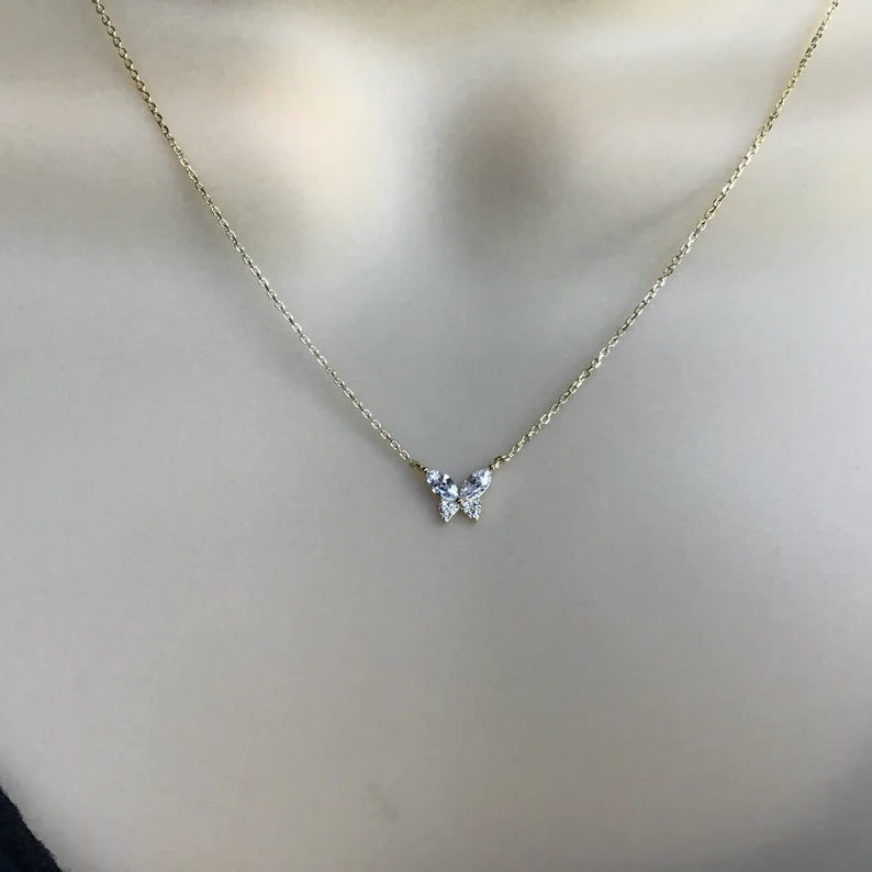 Monarch Butterfly Necklace Silver