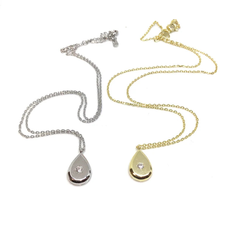 Tear Drop Polar Necklace in Sterling Silver