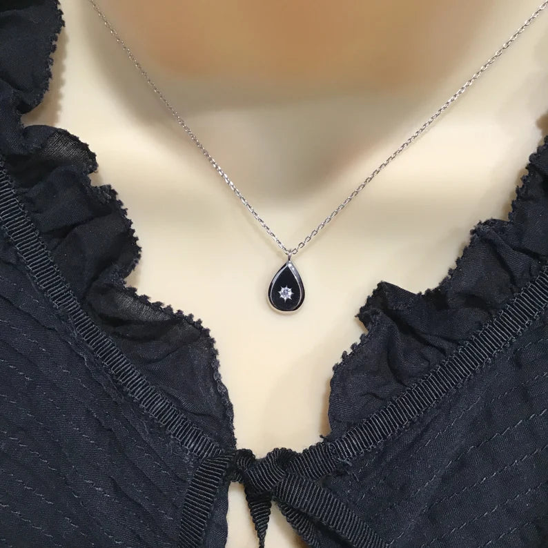 Tear Drop Polar Necklace in Sterling Silver