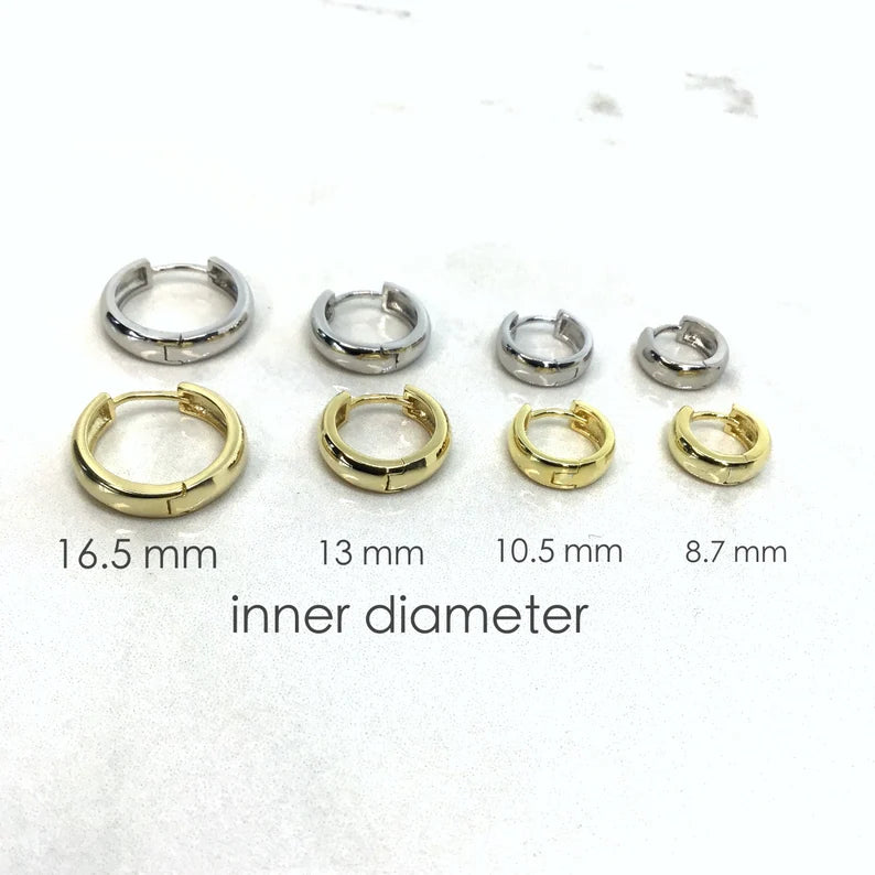 925 Sterling Silver Rounded Hoop Earrings