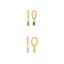 Bezel drop emerald and diamond hoop earring in sterling silver