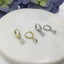 Bezel Drop Small Hoop Earrings