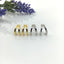 Double line semi hoop stud earring sterling silver