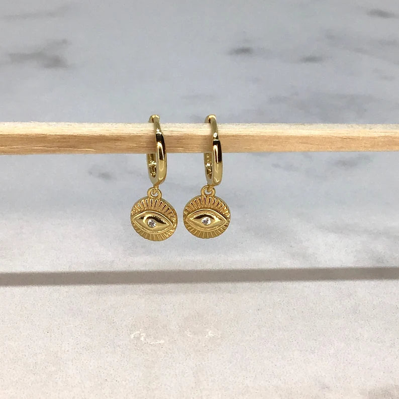 Eye Silver Hoop Earring