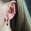 Onyx Baguette Hoop Earring Sterling Silver