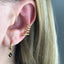 Onyx Flower Hoop Earring Sterling Silver