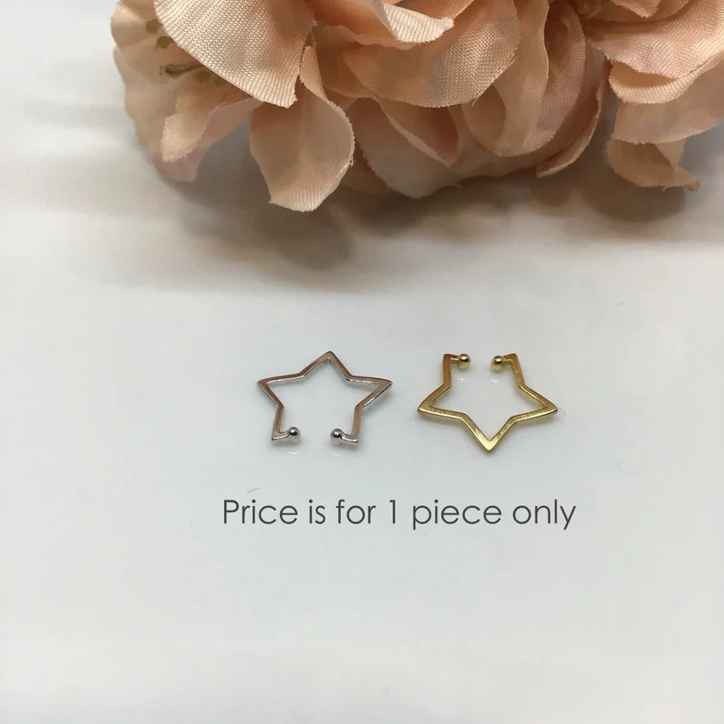 Star Ear Cuff No Piercing Sterling SIlver
