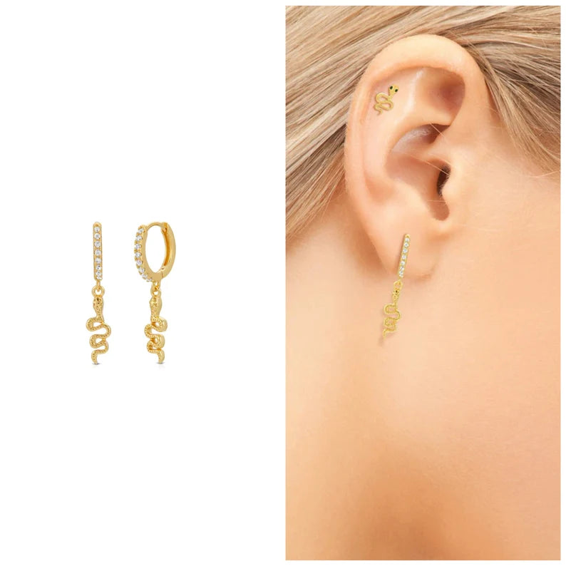 Snake Hoop Earring 925 Sterling Silver
