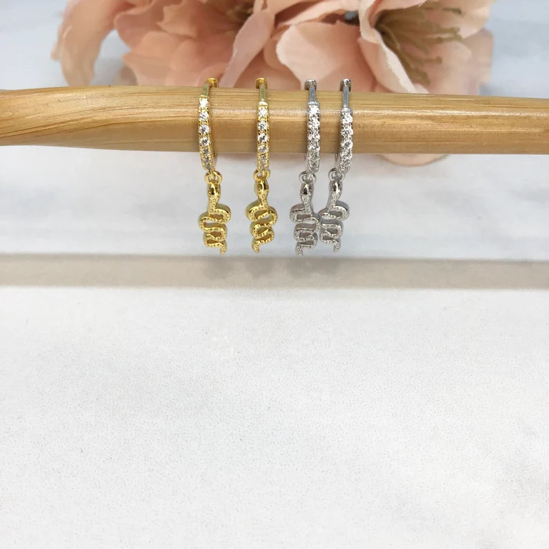 Snake Hoop Earring 925 Sterling Silver