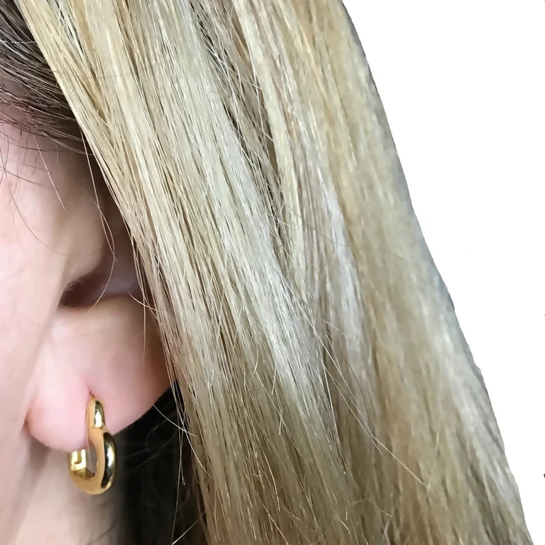 Sterling Silver Heart Hoop Earring