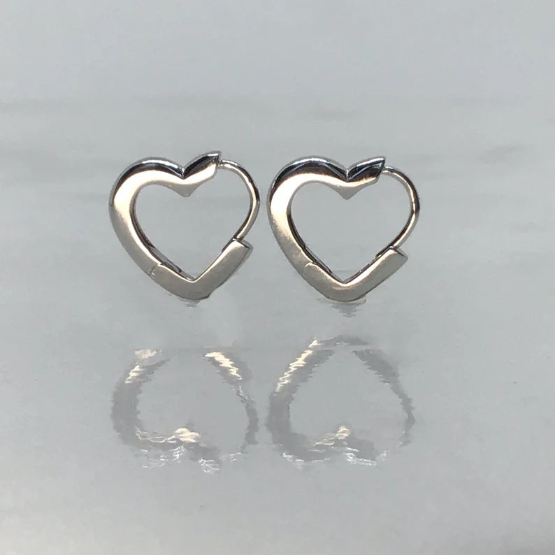 Sterling Silver Heart Hoop Earring