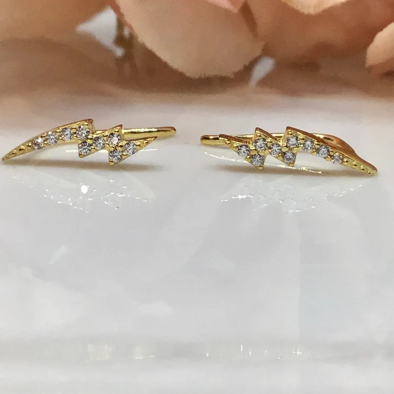 Lightning Bolt Ear Crawler In Sterling Silver
