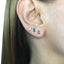 Baguette stud earring sterling silver-sapphire emerald, onyx, diamond simulants