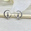 Cat on Moon Stud Earrings 925 Sterling Silver