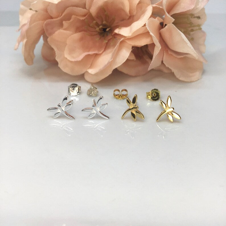 Dragonfly Stud Earrings Sterling Silver
