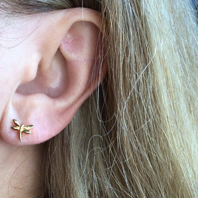 Dragonfly Stud Earrings Sterling Silver