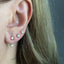Ear jacket stud earring sterling silver