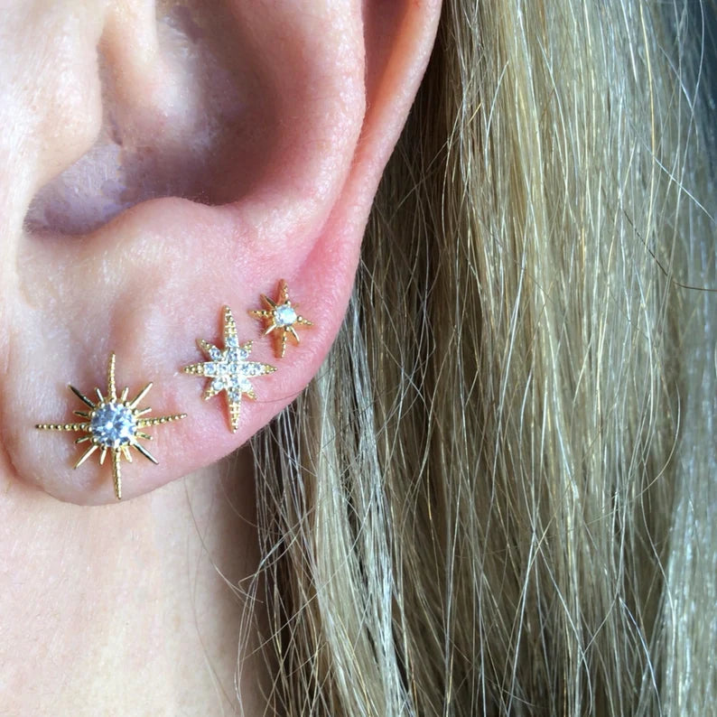 North Star Earring,Star Stud