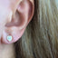 Opal heart stud earring sterling silver