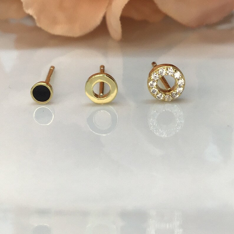 Open Circle Stud Earring Sterling Silver