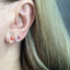 Red tulip stud earring sterling silver