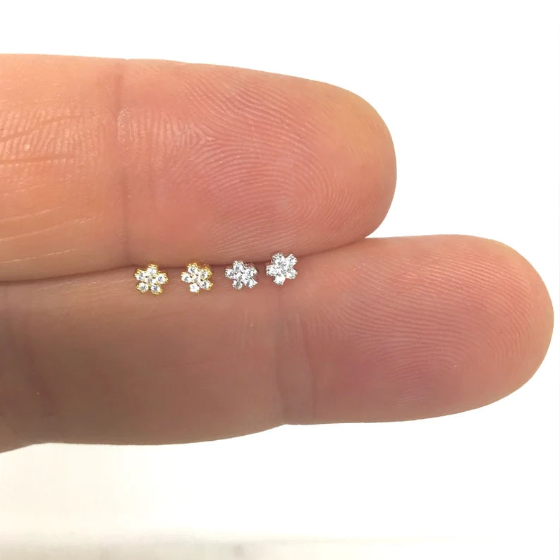 Teeny Tiny Flower Piercing Cartilage Stud Earring